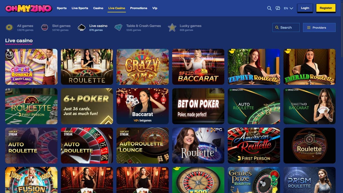 Live OhMyZino Casino