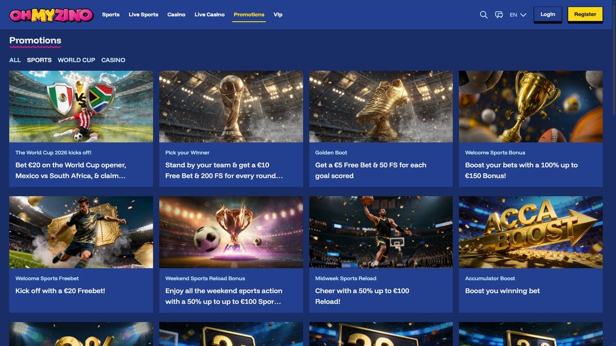 Sports bonus OhMyZino Casino