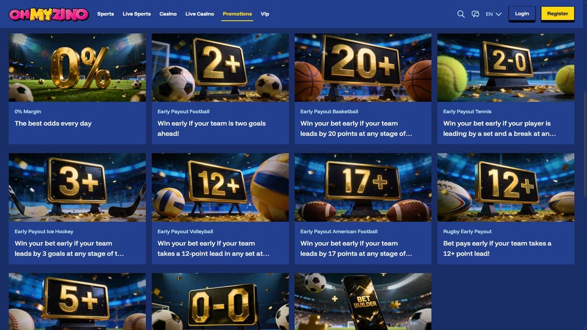 Weekly sports bonuses OhMyZino Casino