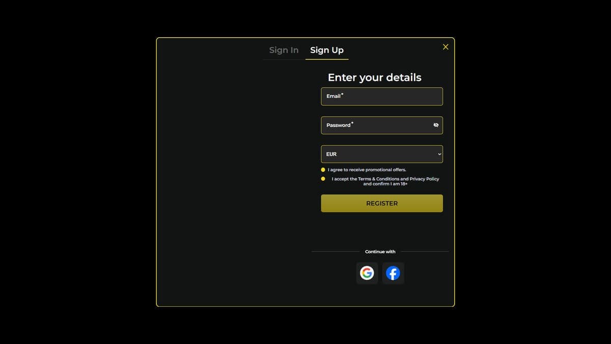Sign up OneClick Casino