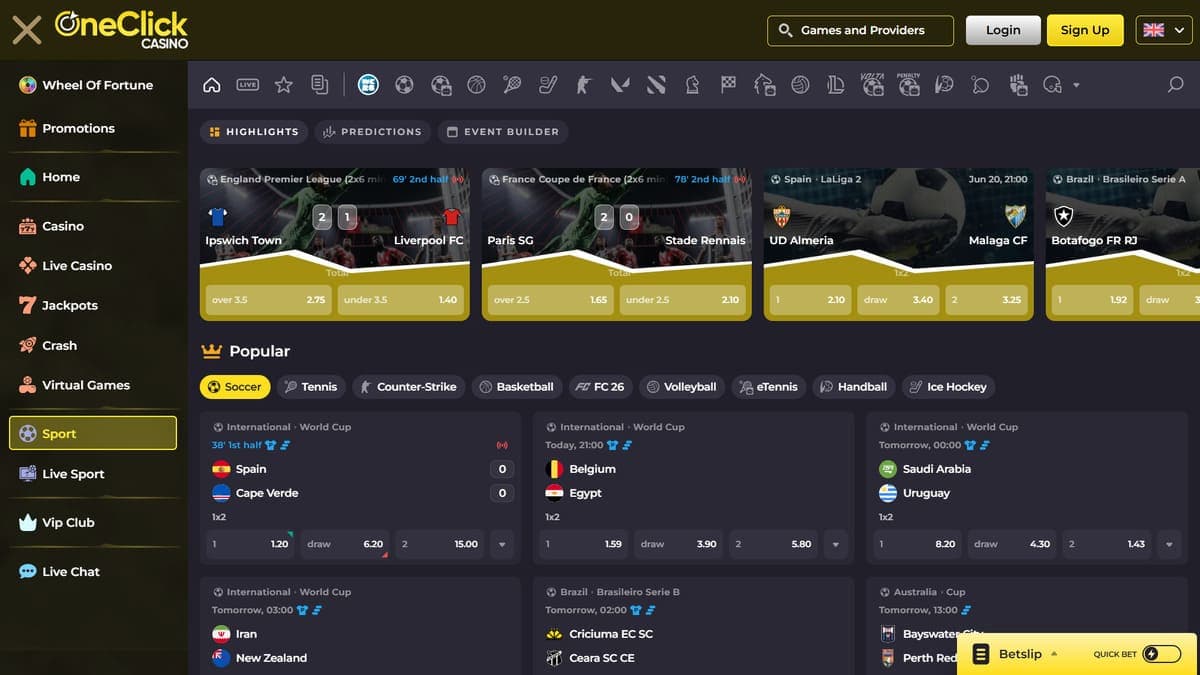 Sports betting OneClick Casino