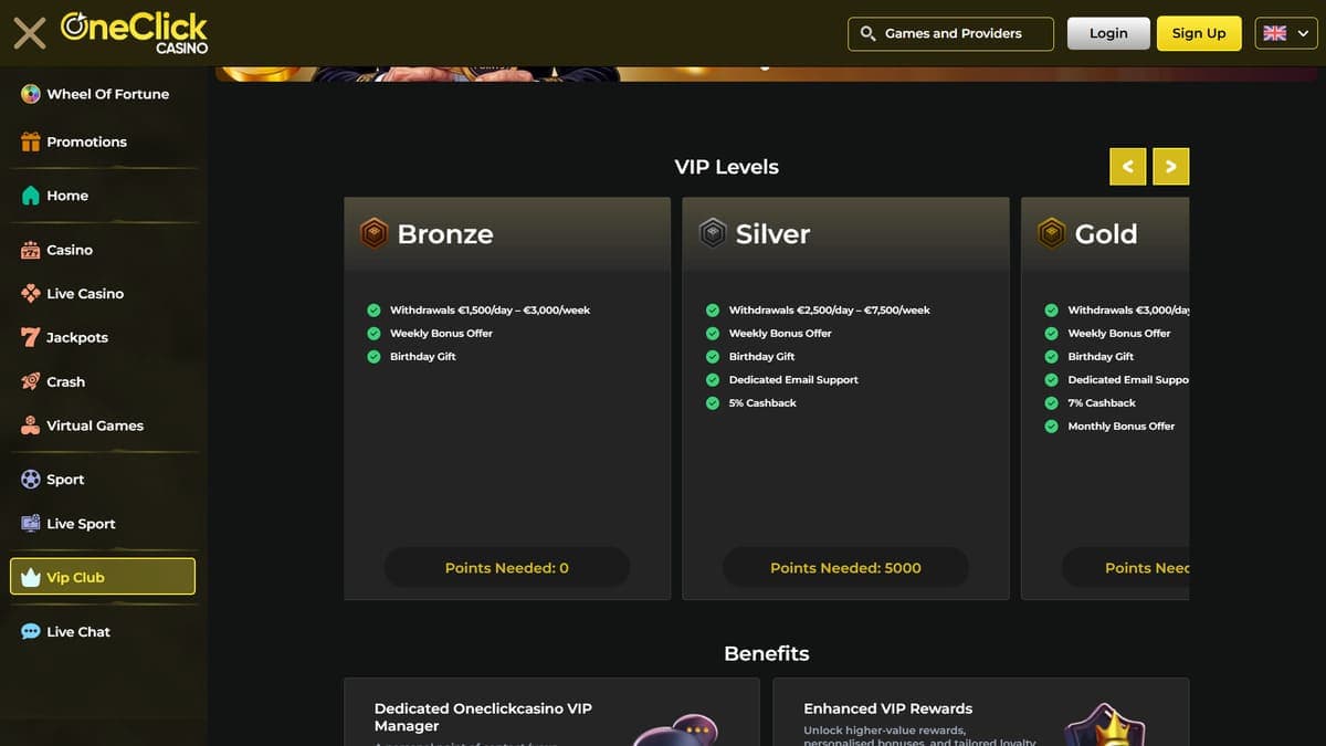VIP club OneClick Casino