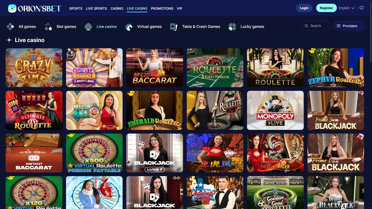 Live casino OrionsBet Casino