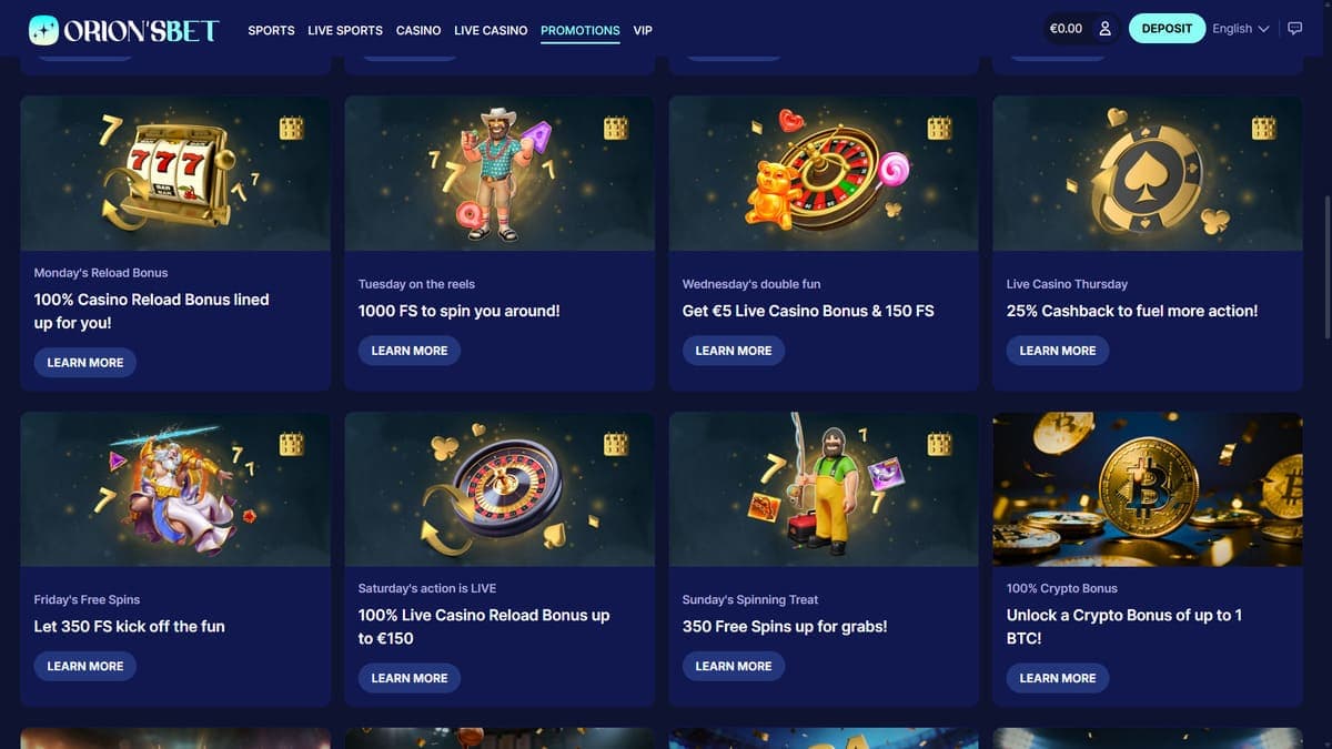 Promotions OrionsBet Casino