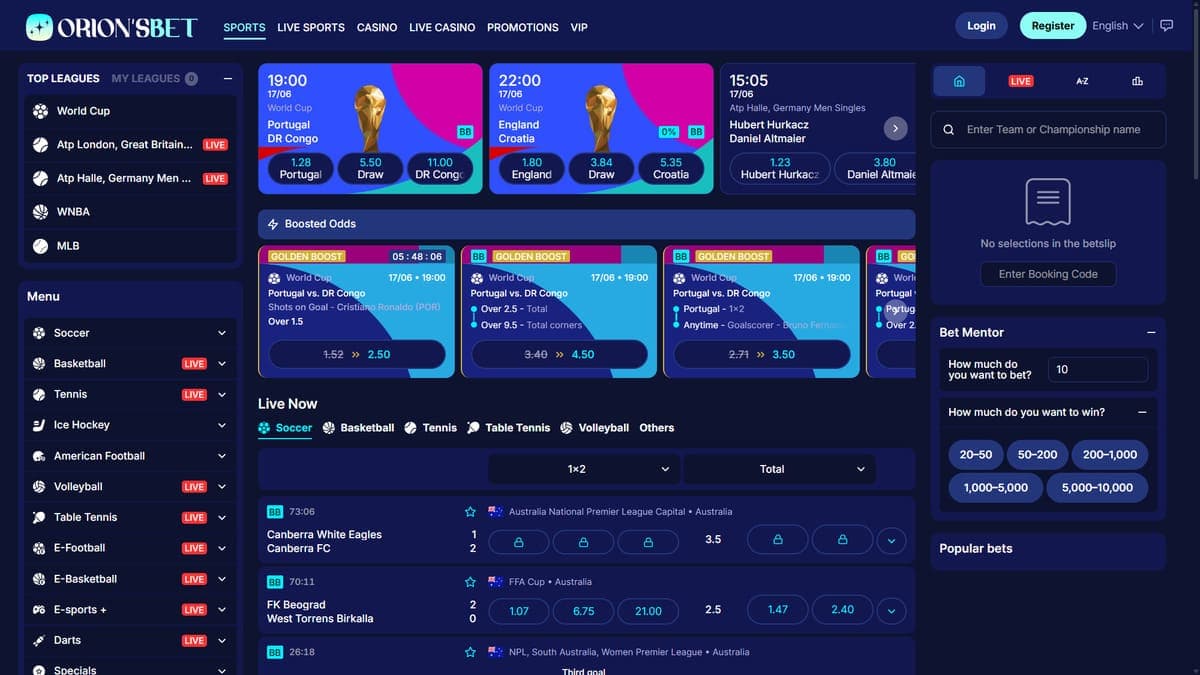 Sports betting OrionsBet Casino