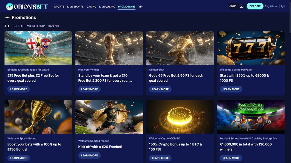 Sports promotions OrionsBet Casino