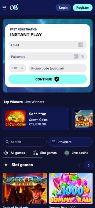 OrionsBet casino mobile