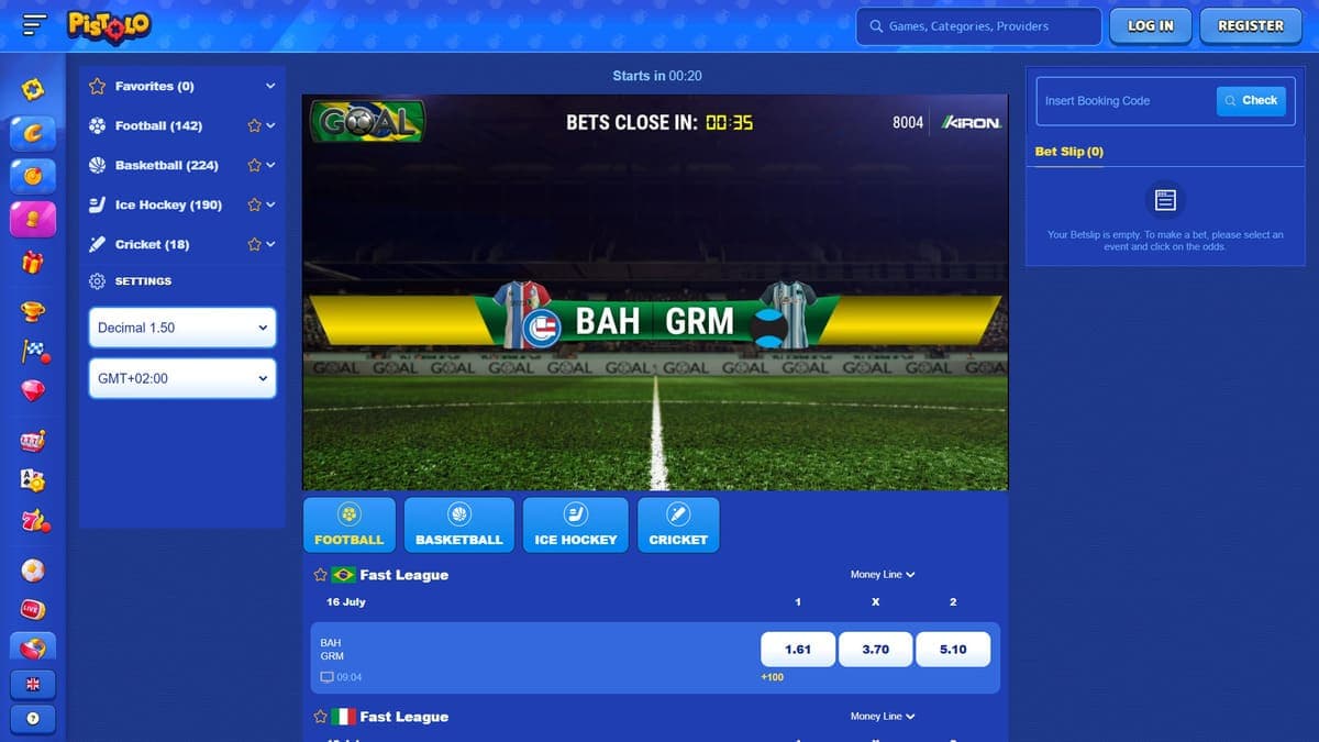 Virtual leagues Pistolo Casino