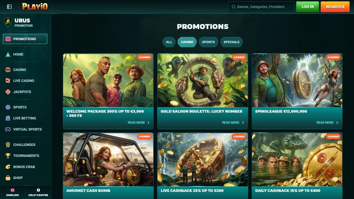 Bonuses and promotions Playio casino