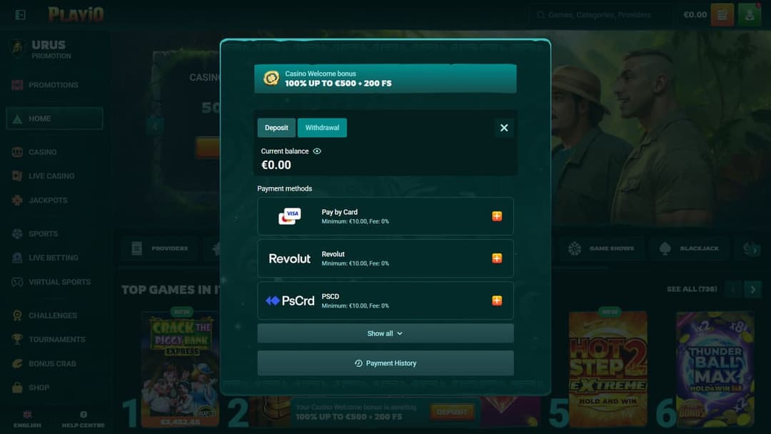 Payment methods Playio