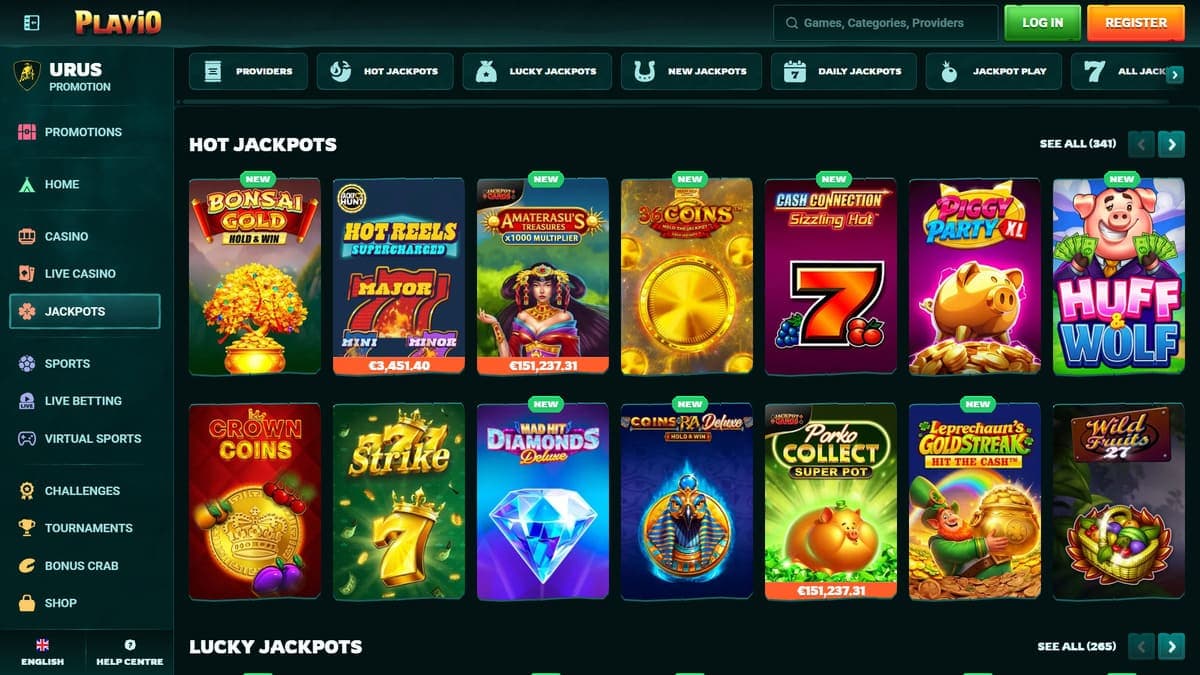 Jackpot slots Playio
