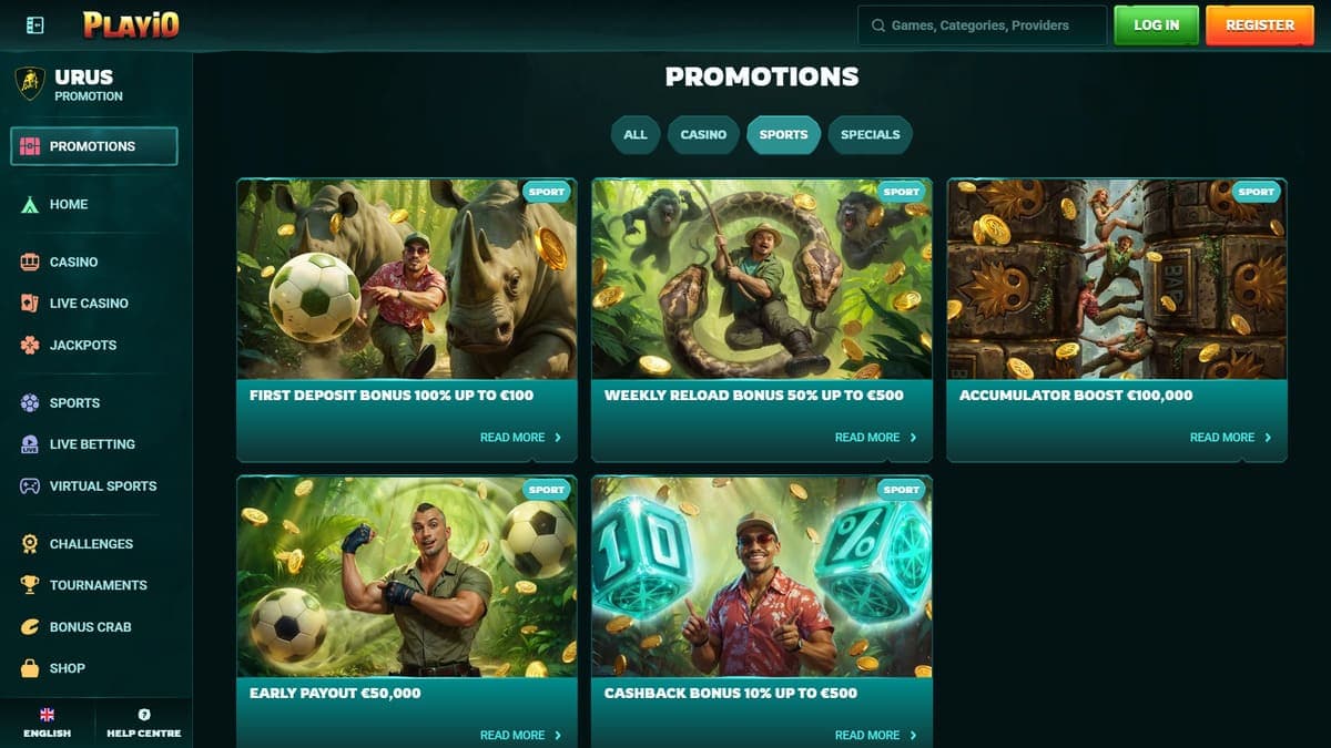 Sports bonuses Playio
