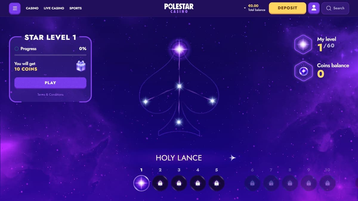 Space journey PoleStar Casino