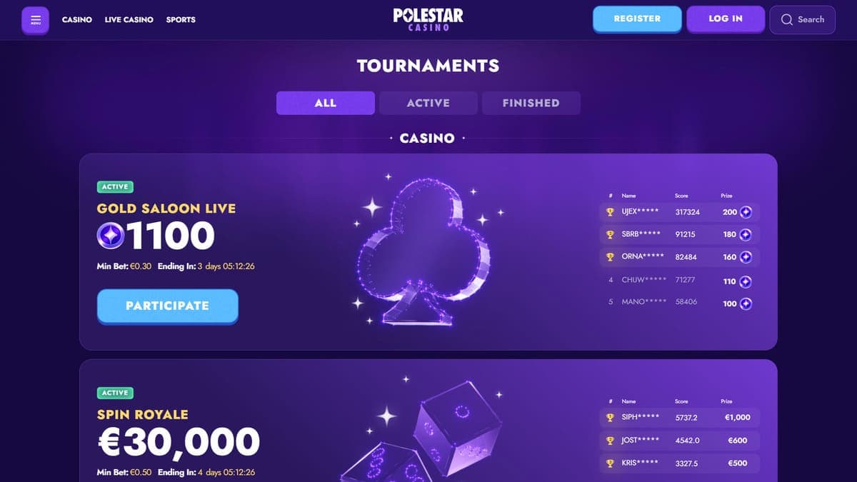 Tournaments PoleStar Casino