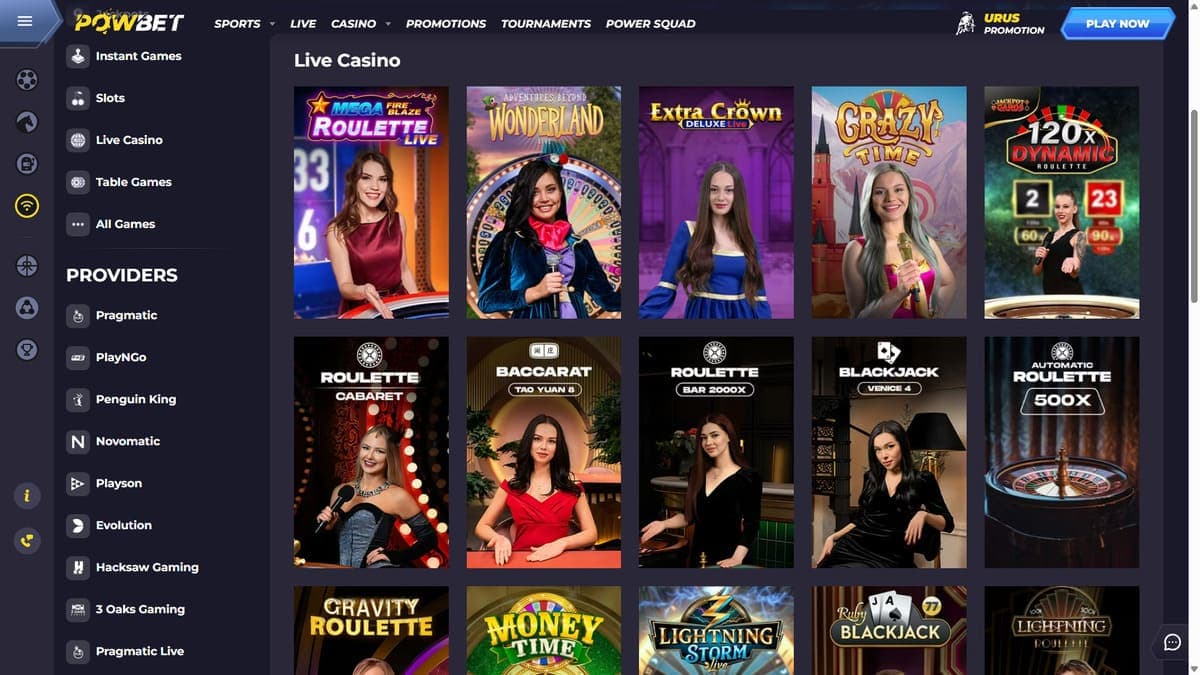 Live Powbet Casino
