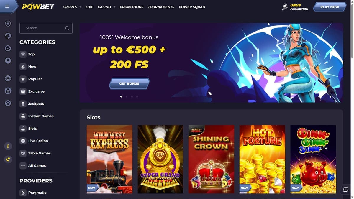 Slot machines Powbet Casino