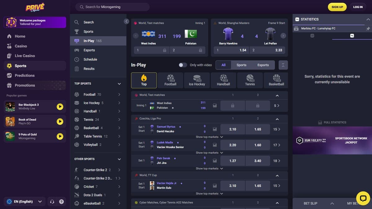Sports betting Privé casino