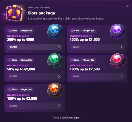 Weekly promotions Privé casino