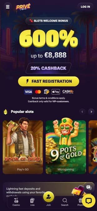 Palm casino mobile
