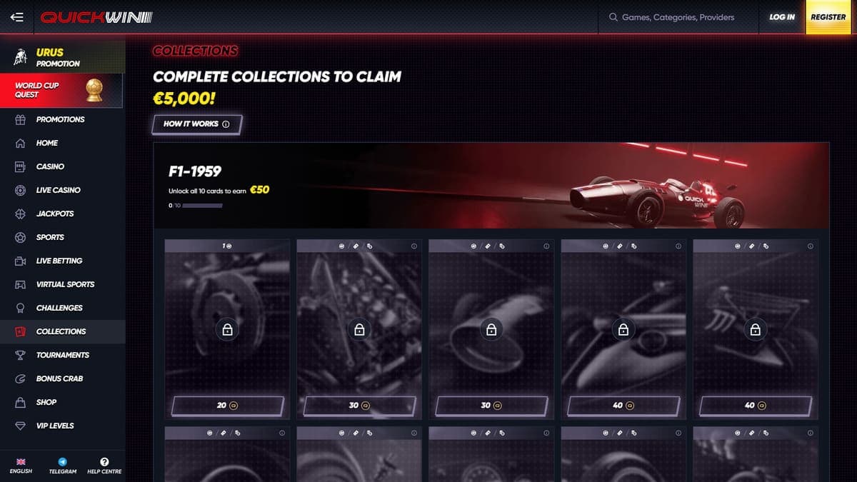 Car collection Quickwin Casino