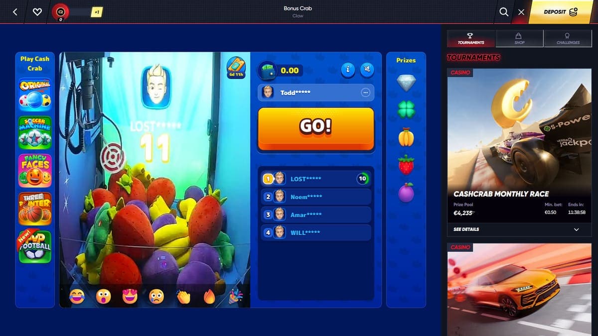 Bonus crab Quickwin Casino