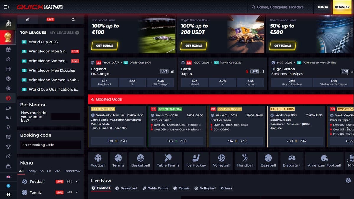 Sports betting Quickwin Casino