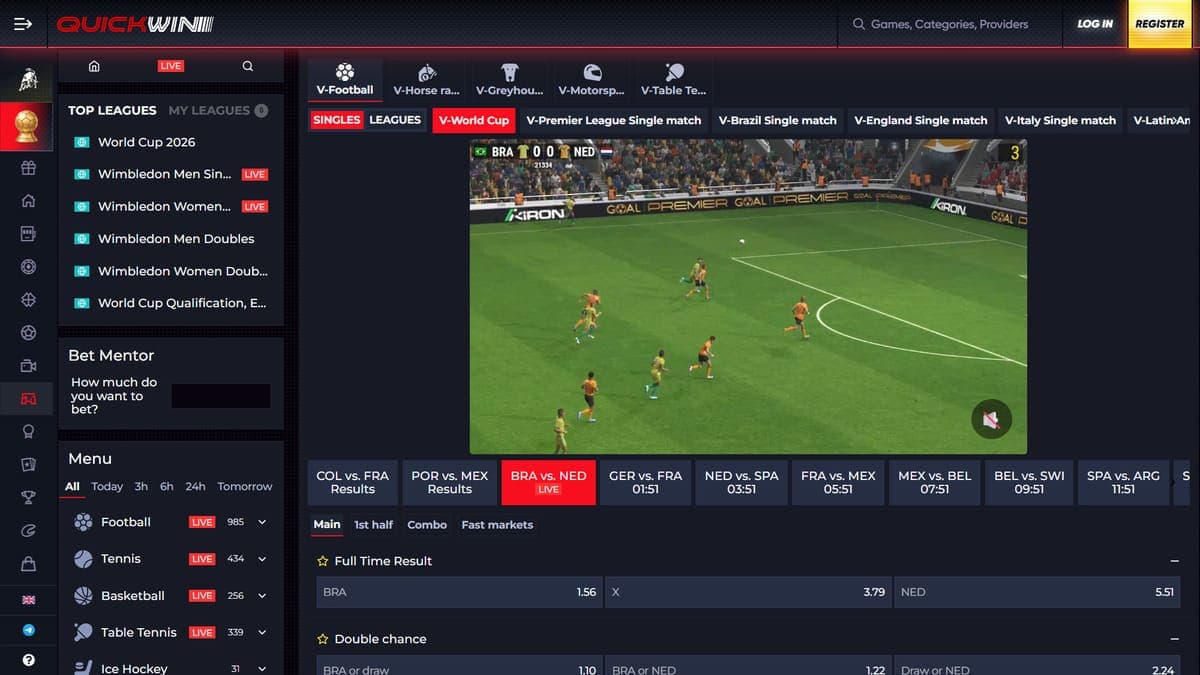 Virtual sports Quickwin Casino