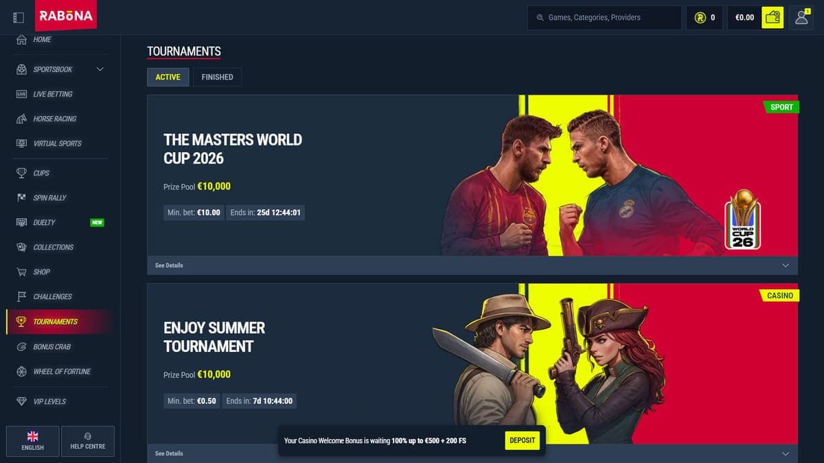 Tournaments Rabona Casino