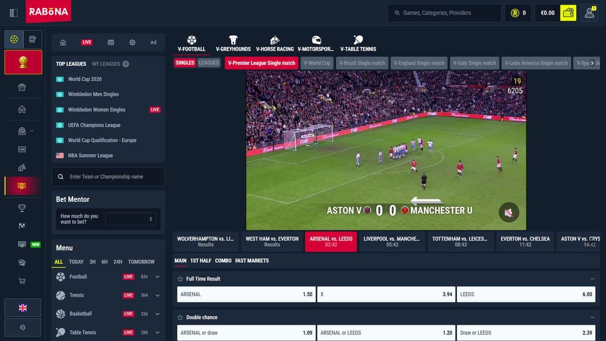 Virtual sport Rabona Casino