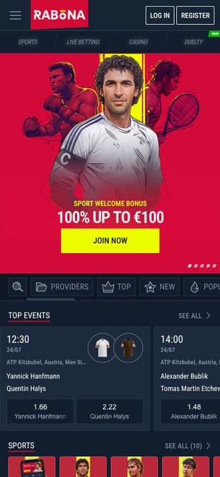 Rabona casino mobile