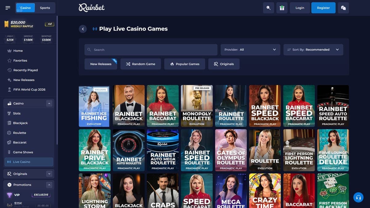 Live Rainbet Casino