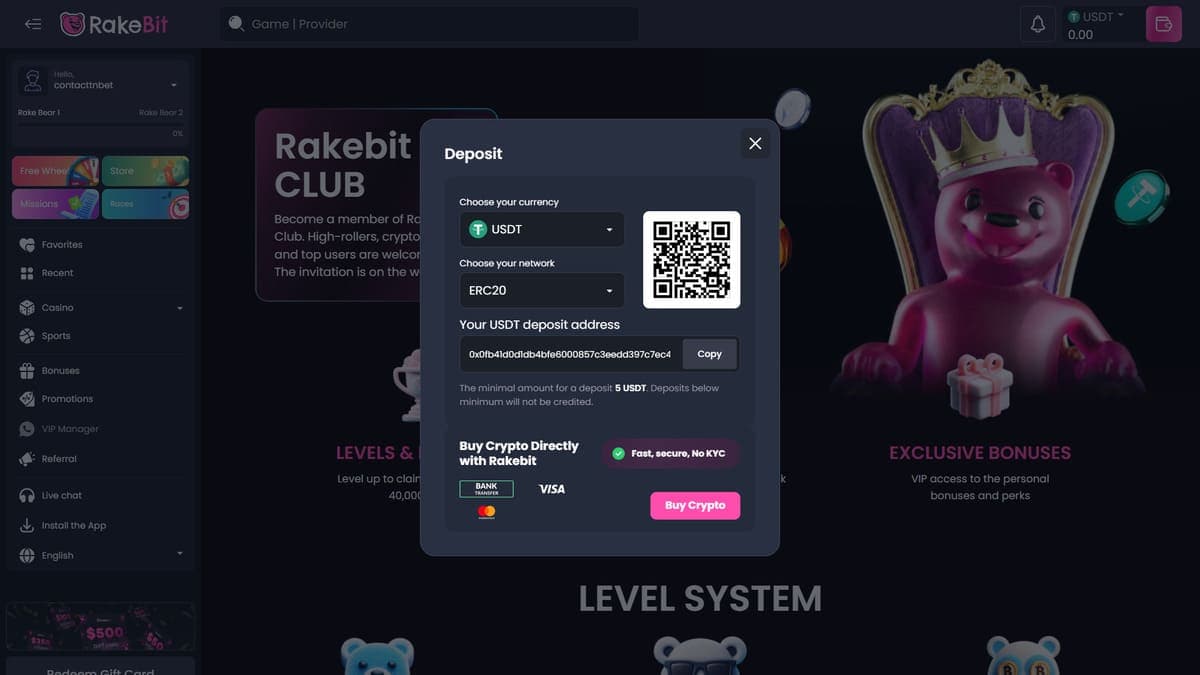Deposit Rakebit Casino