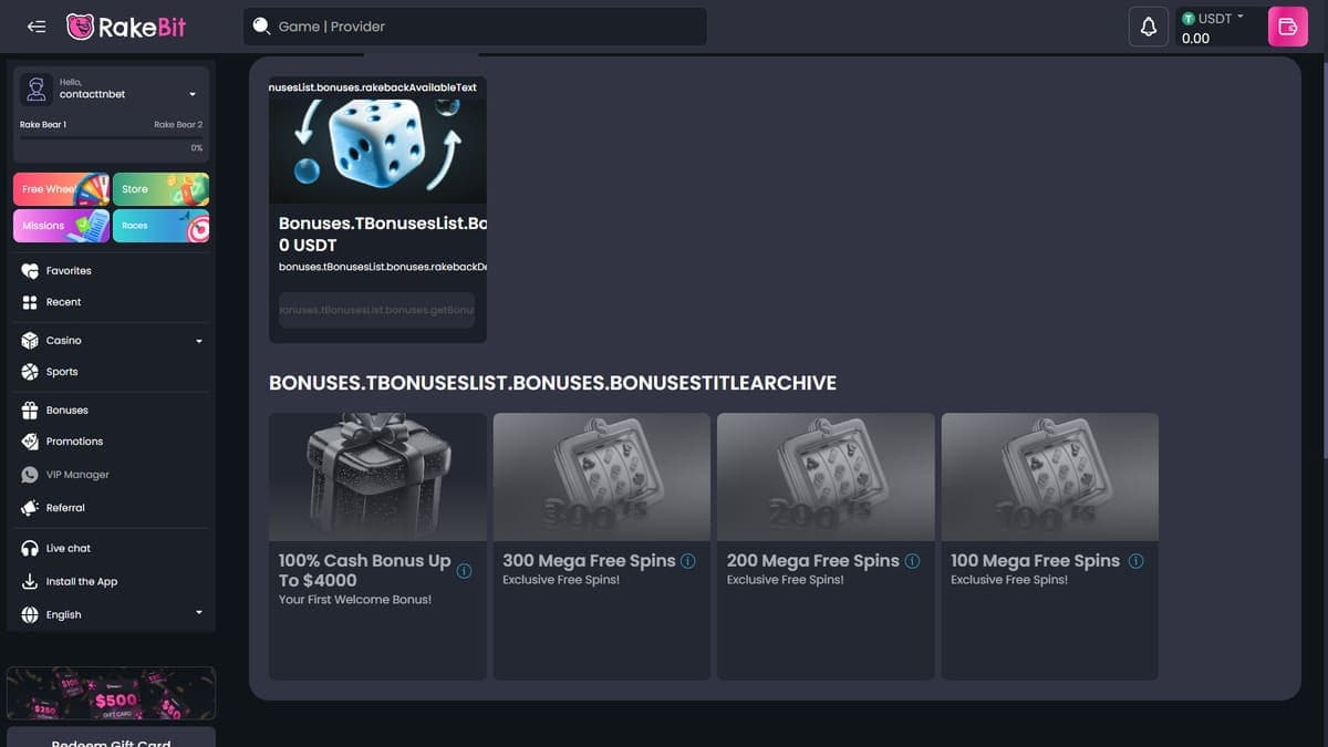Three-stage welcome offering Rakebit Casino