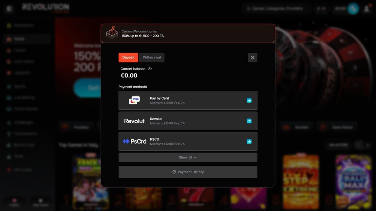 Deposit Revolution Casino