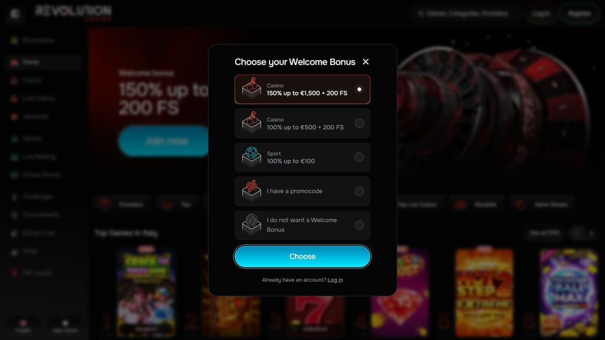 Registration Revolution Casino
