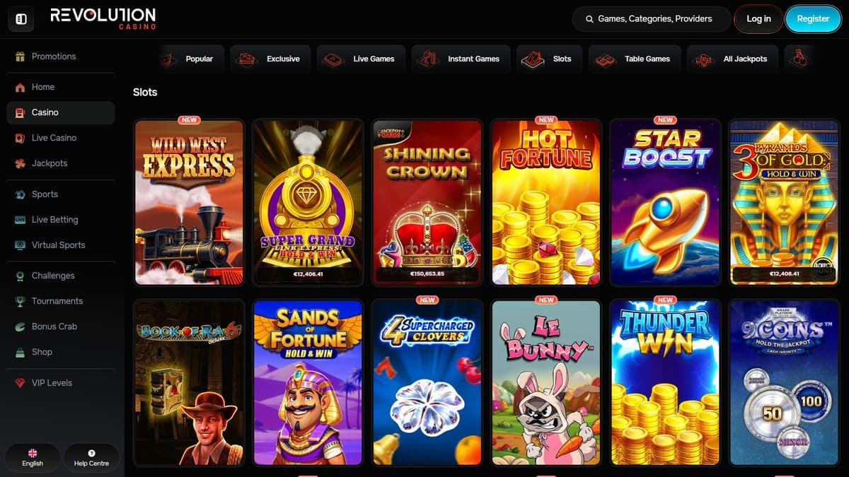 Slot machines Revolution Casino