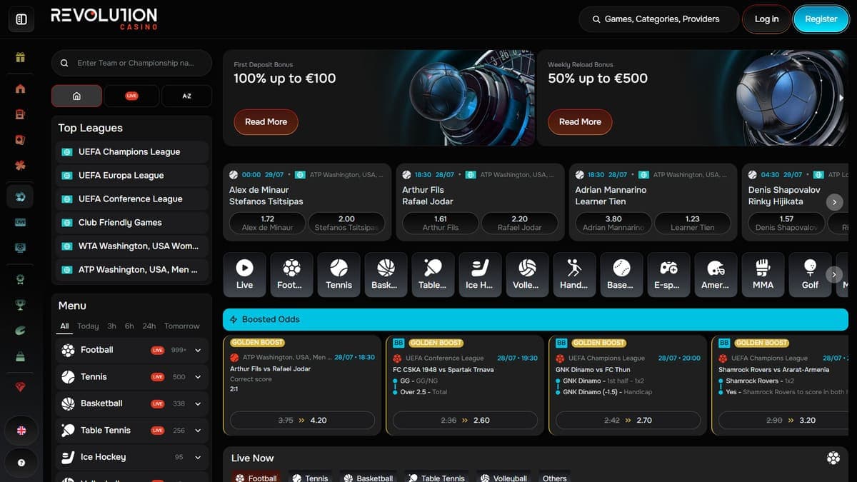 Sports betting Revolution Casino