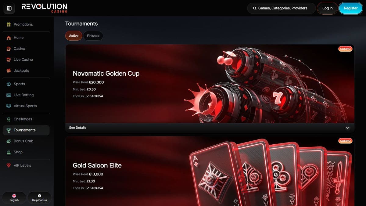 Tournaments Revolution Casino