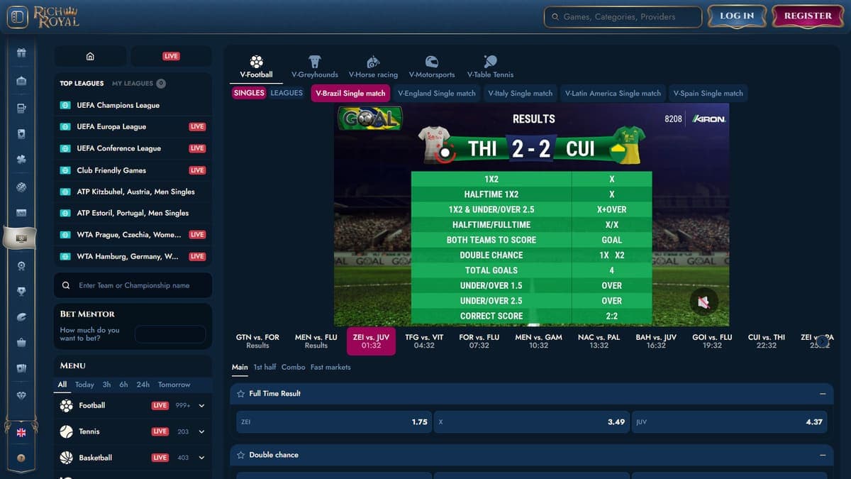 Virtual sports RichRoyal Casino