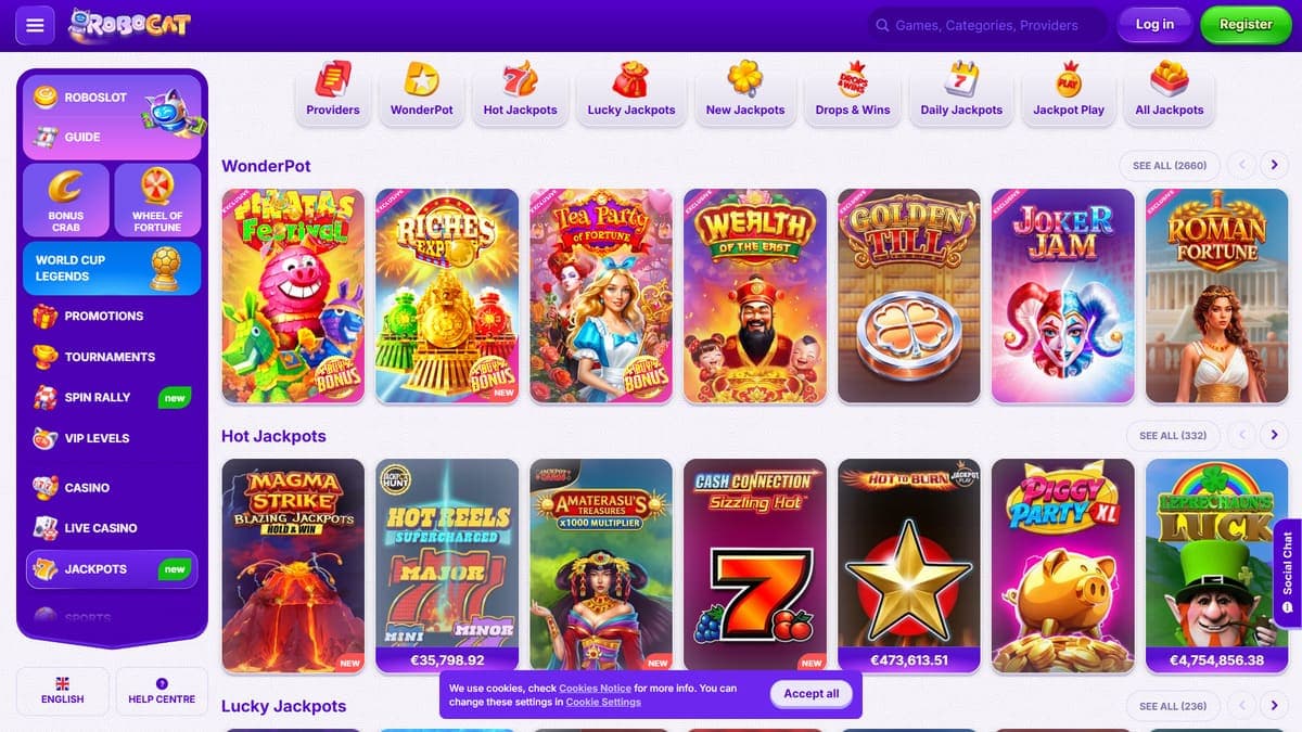 Jackpot casino Robocat Casino
