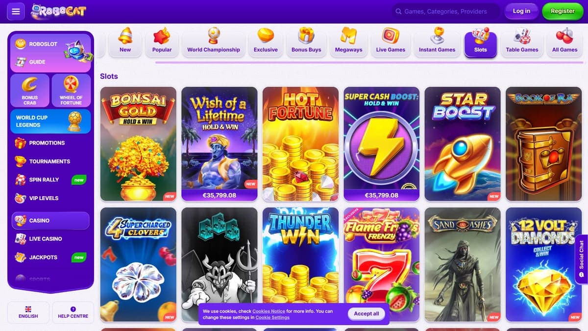 Slot machines casino Robocat Casino