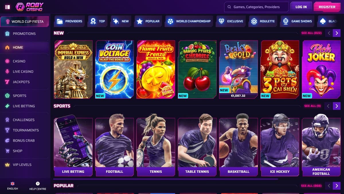 Casino selection Roby Casino