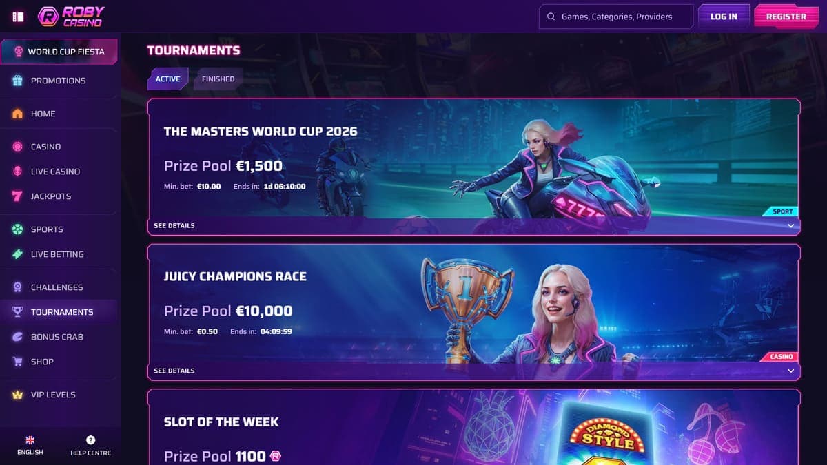 Tournaments Roby Casino