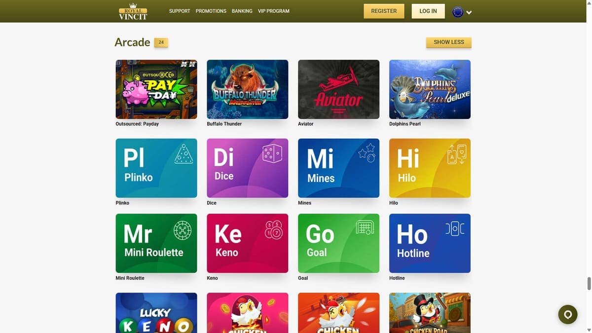 Arcade Royal Vincit Casino