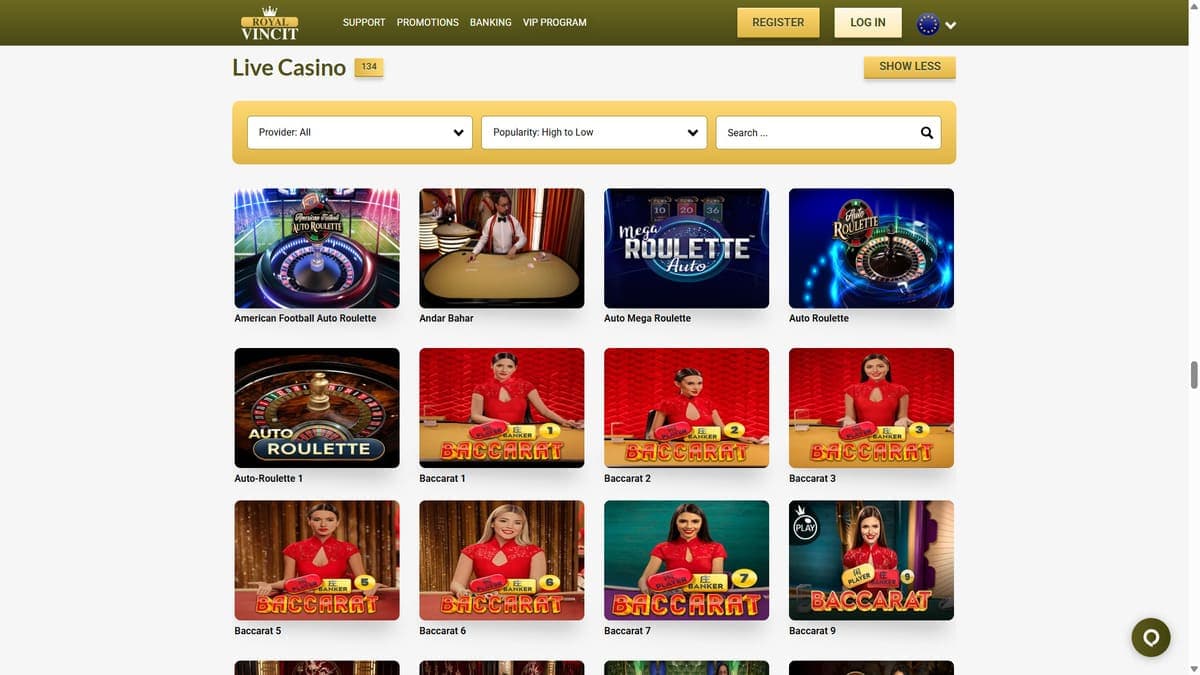 Live casino Royal Vincit Casino