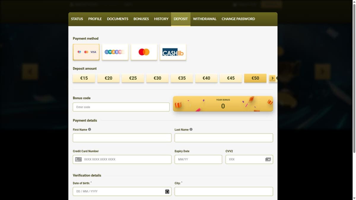 Deposit Royal Vincit Casino