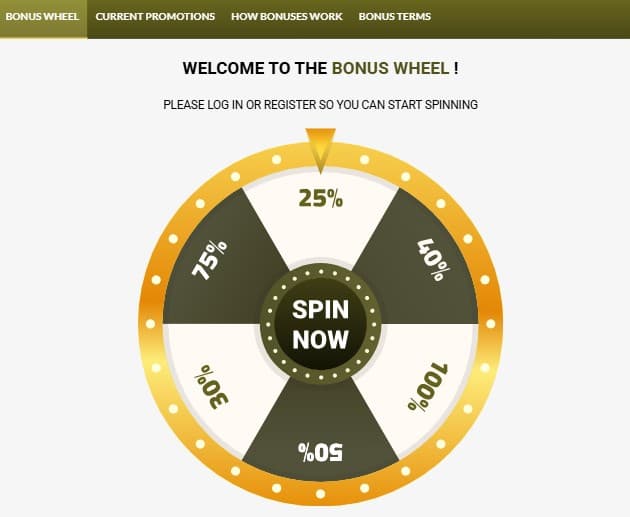 Bonus wheel Royal Vincit Casino