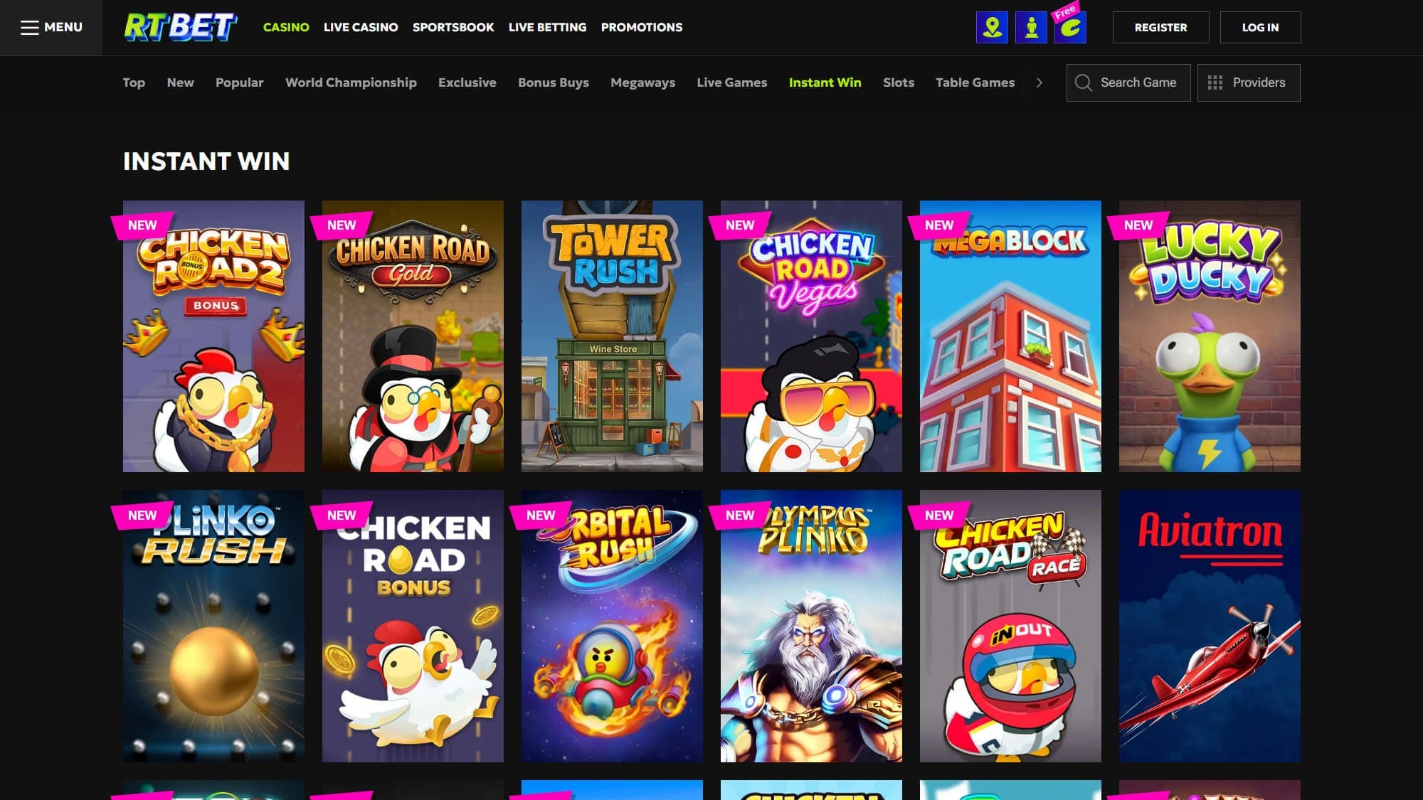 Instant winner RTbet Casino