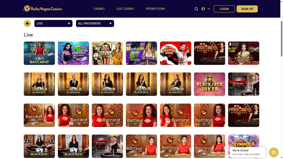 Live casino RubyVegas Casino