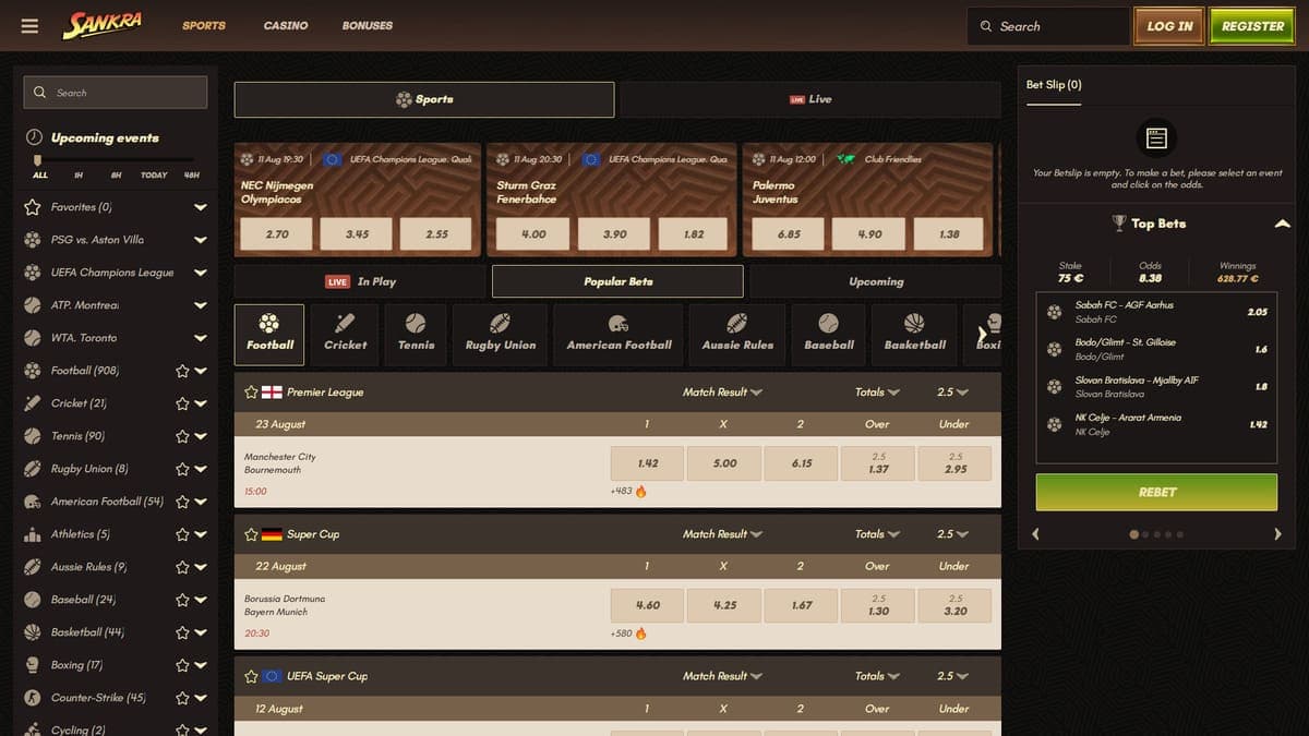 Paris sportifs Sankra Casino